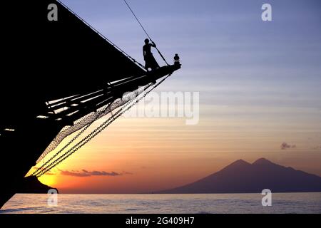 INDONESIA. ISOLE NUSA TENGARRA. ISOLA DI KOMODO. CROCIERA DI LUSSO SILOLONA Foto Stock