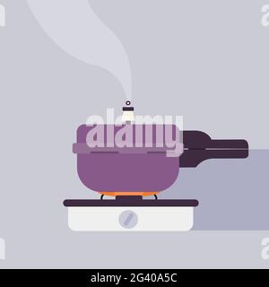Illustrazione di un fornello a pressione su stufa a gas Illustrazione Vettoriale