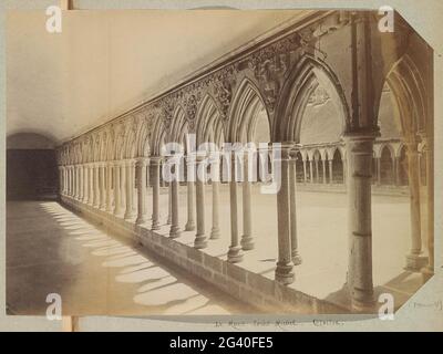 Vista dei monasters di Mont Saint-Michel. Parte di un album amatoriale francese con foto di Francia, Algeria, Palmyra, la World Exhibition 1900 e del famoso Fransen. Foto Stock
