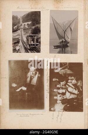 Produzione fotografica (presumibilmente) di un dipinto, in rappresentanza di David George van Lennep (1712-1797), oppositore del fattore olandese a Smyrna con sua moglie e figli. La parte dell'album fotografico di Robert Daniel Crommelin (1841-1907). Foto Stock