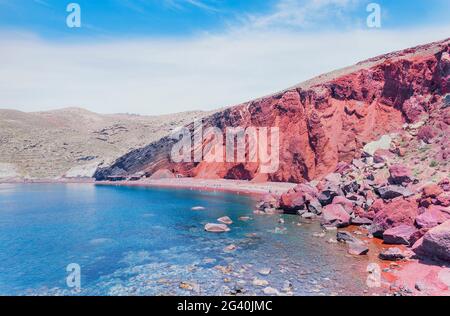 Red Beach, Santorini, Cicladi ,Isole Greche, Grecia Foto Stock