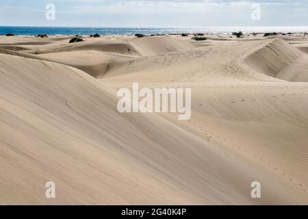 Una vista delle dune di sabbia vicino a Maspalomas Gran Canaria Foto Stock