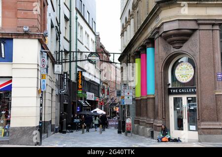 Il famoso Cavern Quarter a Liverpool Foto Stock