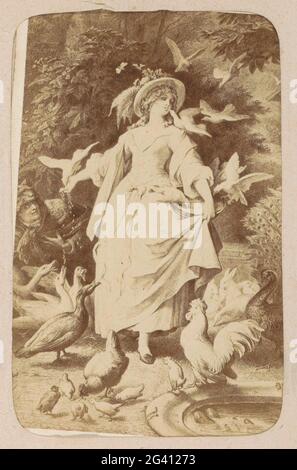 Produzione fotografica (presumibilmente) di una stampa a opera di W. von Kaulbach: Lili (Parco del Lily); Lili (Parco del Lily) W. von Kaulbach. Parte dell'album fotografico con 16 Cartes-De-Visite di figure femminili dell'opera di J.W. Di Goethe. Foto Stock