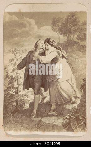 Produzione fotografica (presumibilmente) di una stampa a opera di W. von Kaulbach: Dorotea (Herman und Dorotea); Dorotea (Herman and Dorotea) W. von Kaulbach. Parte dell'album fotografico con 16 Cartes-De-Visite di figure femminili dell'opera di J.W. Di Goethe. Foto Stock