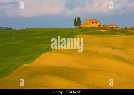 Agriturismo vicino Pienza, Toscana, Italia Foto Stock