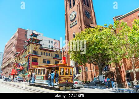 Funivia Powell-Hyde, San Francisco, California, USA Foto Stock