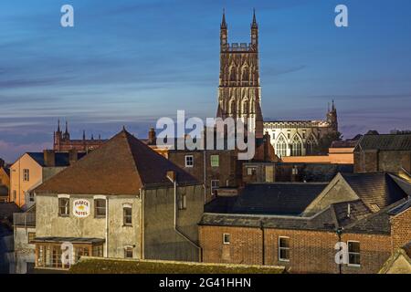 Cattedrale, Gloucester, Cotswolds, Cloucestershire, Inghilterra Foto Stock