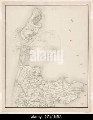 Mappa del Kop van Noord-Holland, 1799. Mappa del Kop van Noord-Holland e delle Isole Texel e Wieringen. Con l'atterraggio delle truppe britanniche sulla costa sopra Callandsoog il 27 agosto 1799. Numerato in alto a destra: N. III. Foto Stock