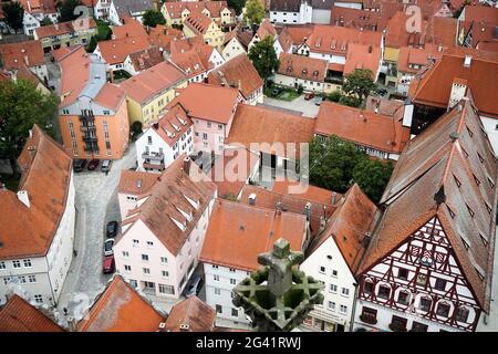 Vista aerea della skyline di Nordlingen Baviera in Germania Foto Stock