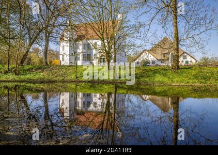 Hoyerswort casa padronale a Oldenswort, North Friesland, Schleswig-Holstein Foto Stock