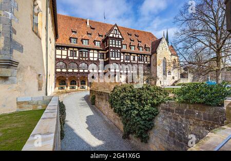 Lutero Cappella e Fürstenbau nel cortile interno di veste Coburg, Coburg, alta Franconia, Baviera, Germania Foto Stock