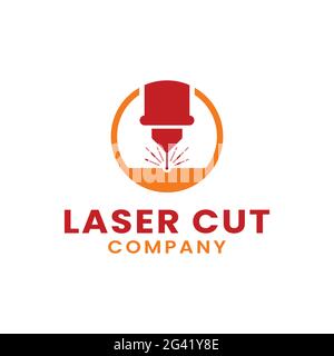 Laser Beam plasma macchina taglio incisione saldatura fusione fresatura produzione lavorazione metalli officina industria Azienda Simple Flat Logo Design Illustrazione Vettoriale