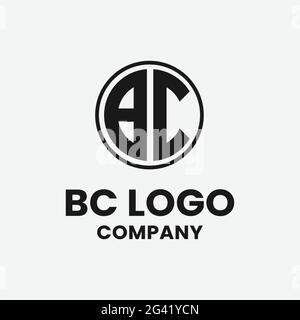 Lettera iniziale BC CB Circle per General Business Company Corporate Simple Unique Hipster Rustic retro Logo Design Illustrazione Vettoriale