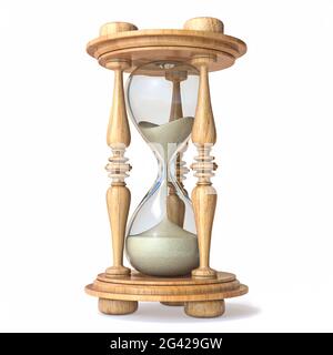 Clessidra in legno 3D Foto Stock