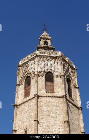 VALENCIA, Spagna - 25 febbraio : El Micalet la torre della cattedrale di Valencia Spagna il 25 febbraio 2019 Foto Stock