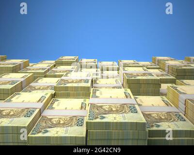 Denaro della Nigeria. Nigeriano fatture. Banconote NGN. 200 polimero. Affari, finanza, notizie di fondo. Foto Stock