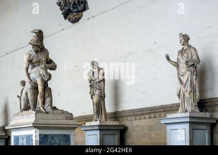 FIRENZE, TOSCANA/ITALIA - OTTOBRE 19 : Statua dei Menelaus che tiene il corpo dei Patrizi, Loggia dei Lanzi, Firenze il 1 ottobre Foto Stock