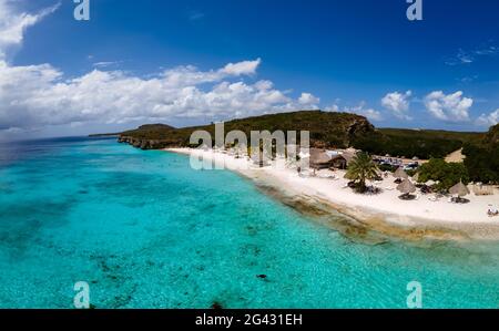 Spiaggia di CAS Abou sull'isola caraibica di Curacao, Playa CAS Abou nel Caribe di Curacao Foto Stock