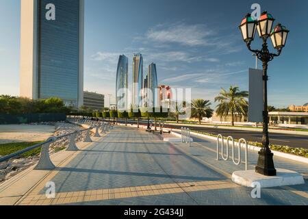 Etihad torri, Abu Dhabi, Emirati Arabi Uniti Foto Stock