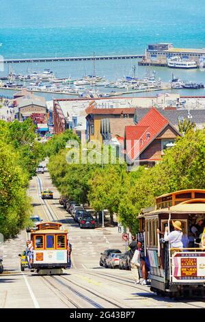 Funivia Powell-Hyde, San Francisco, California, USA Foto Stock