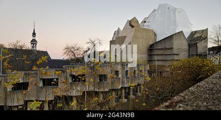 Ristrutturazione della cattedrale di pellegrinaggio di Neviges, Mariendom, Velbert, Germania, Europa Foto Stock