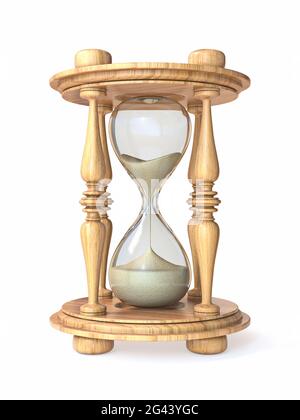 Clessidra in legno 3D Foto Stock