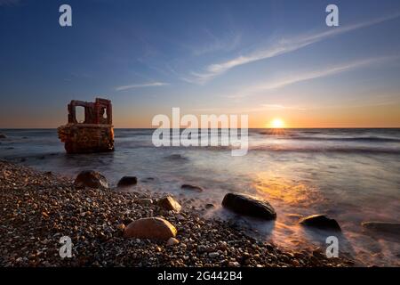 Casa di vecchio livello a Capo Arkona, Ruegen, Mar Baltico, Meclemburgo-Pomerania occidentale, Germania Foto Stock