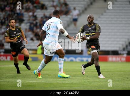 Lille, Francia. 18 Giugno 2021. Raymond Rhule di la Rochelle durante il campionato francese Top 14 Semifinale Rugby Union match tra Stade Rochelais (la Rochelle) e Racing 92 il 18 giugno 2021 a Stade Pierre Mauroy a Villeneuve-d'Ascq vicino Lille, Francia - Foto Jean Catuffe / DPPI Credit: DPPI Media/Alamy Live News Foto Stock