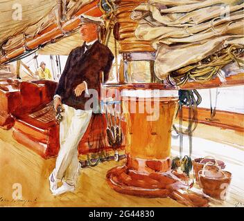 John Singer Sargent - Captain Herbert M Sears Deck Schooner Yacht Constellation 1924 Foto Stock