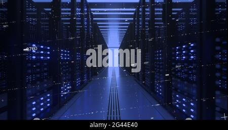 Rack computer per data center in Network Security Server Room Cryptocurrency Attività minerarie Foto Stock