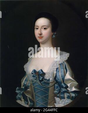 Joseph Wright di Derby (1734-1797) - Anne Bateman più tardi la signora John Gisbourne 1755 Foto Stock