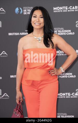 Monte Carlo, Monaco . 18 Giugno 2021. Anggun partecipa alla cerimonia di apertura del 60° Festival TV di Monte Carlo il 18 giugno 2021 a Monte-Carlo, Monaco. Foto di David Niviere/ABACAPRESS.COM Credit: Abaca Press/Alamy Live News Foto Stock