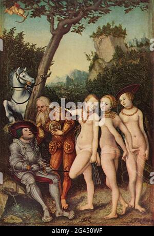 Lucas Cranach il Vecchio - sentenza Parigi 1530 1 C 1530 Foto Stock