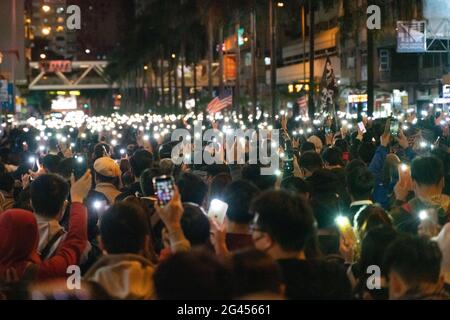 Hong-Kong-11.08.2019: Il raduno del popolo per la difesa delle sue libertà e dei suoi diritti Foto Stock