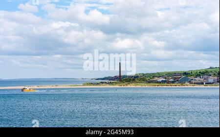 Vista sul fiume Tweed a Berwick-upon-Tweed, Northumberland UK. Foto Stock