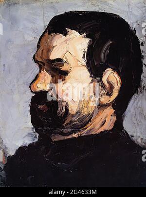 Paul Cézanne - Ritratto zio Dominique Profilo 1866 Foto Stock