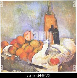 Paul Cézanne - Still Life con le mele bottiglie Foto Stock