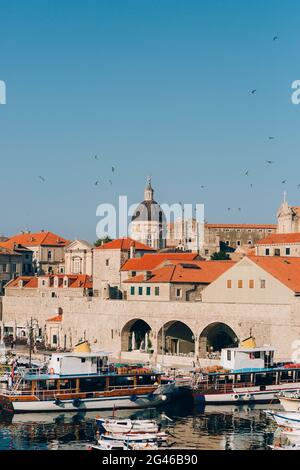 Paese vecchio di Dubrovnik, Croazia. Dentro la città, viste le strade di un Foto Stock