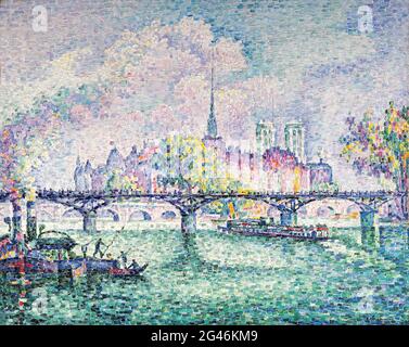 Paul Signac - le Pont Des Arts Foto Stock