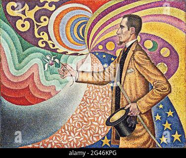 Paul Signac - Opus 217 contro lo smalto di uno sfondo ritmico con battiti e angoli toni e tinte Ritratto di M Flix Fnon nel 1890 Foto Stock