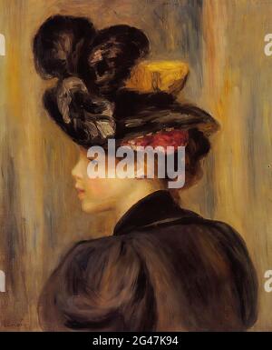 Pierre-Auguste Renoir - giovane donna con cappello nero 1895 Foto Stock