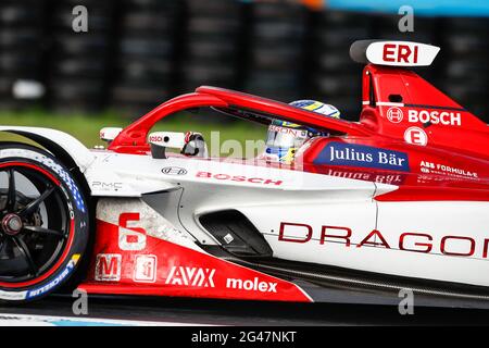 06 Eriksson Joel (swe), Dragon / Penske Autosport, Penske EV-5, azione durante l'ePrix di Puebla 2021, 5° incontro del Campionato del mondo di Formula e 2020-21, sull'Autodromo Miguel E. Abed dal 18 al 20 giugno, a Puebla, Messico - Foto Xavi Bonilla / DPPI Foto Stock