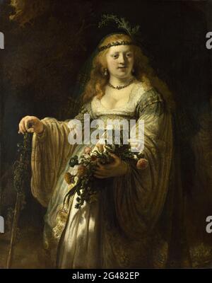 Rembrandt Harmenszoon Van Rijn - Saskia Van Uylenburgh in Arcadia Costume Foto Stock