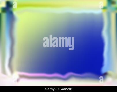 Sfondo vettoriale offuscato astratto. Cornice multicolore con transizioni fluide in giallo, blu, verde, rosa, bianco. Banner blu sfocato con cornice. Copia Illustrazione Vettoriale