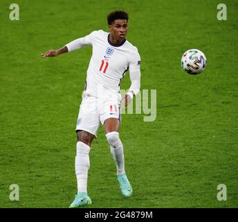 18 giugno 2021 - Inghilterra contro Scozia - UEFA Euro 2020 Group D Match - Wembley - Londra Marcus Rashford in Inghilterra durante la partita Euro 2020 contro la Scozia. Credito immagine : © Mark Pain / Alamy Live News Foto Stock