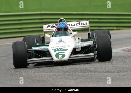 Imola, 6 giugno 2012: Pista sconosciuta sulla Classic F1 Car 1982 Williams FW 08 ex Keke Rosberg durante le prove di Imola Classic 2012 sul circuito di Imola in Italia. Foto Stock