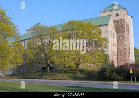 Il castello di Turku a Turku (Abo in svedese), uno degli edifici più antichi ancora in uso e il più grande edificio medievale in Finlandia Foto Stock