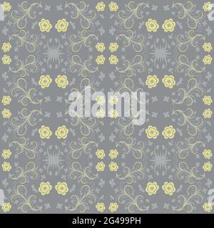 Floral seamless pattern. Il ramo con foglie ornamento. Fiorire la natura giardino sfondo testurizzata Illustrazione Vettoriale