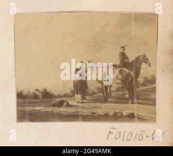 Produzione fotografica (presumibilmente) di un dipinto con i piloti. Parte dell'album di famiglia inglese con foto di persone, viaggi, cricket e opere d'arte. Foto Stock